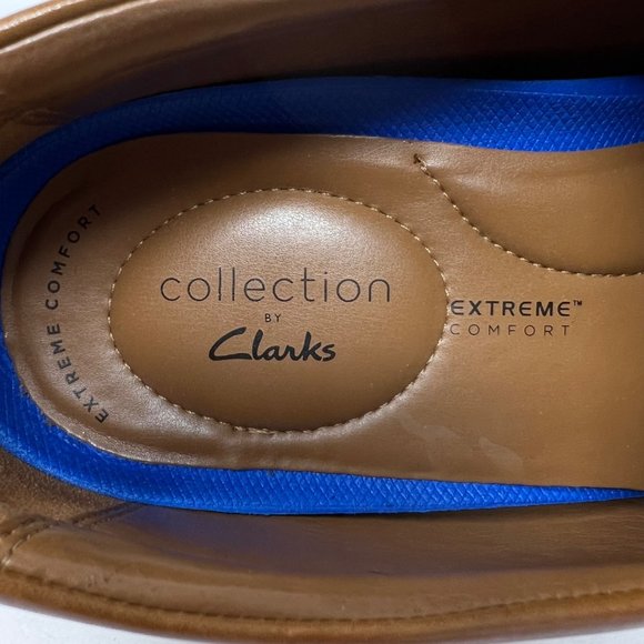Clarks Mens Whiddon Step Loafer Cognac Brown Size‎ 9.5 main image 2